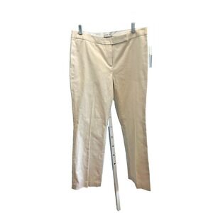 Badgley Mischka 100% linen pants Ivory Sz 14 Casual Coastal Beautifully tailored